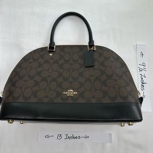 Coach Brown and Black Satchel with Monogram Pattern